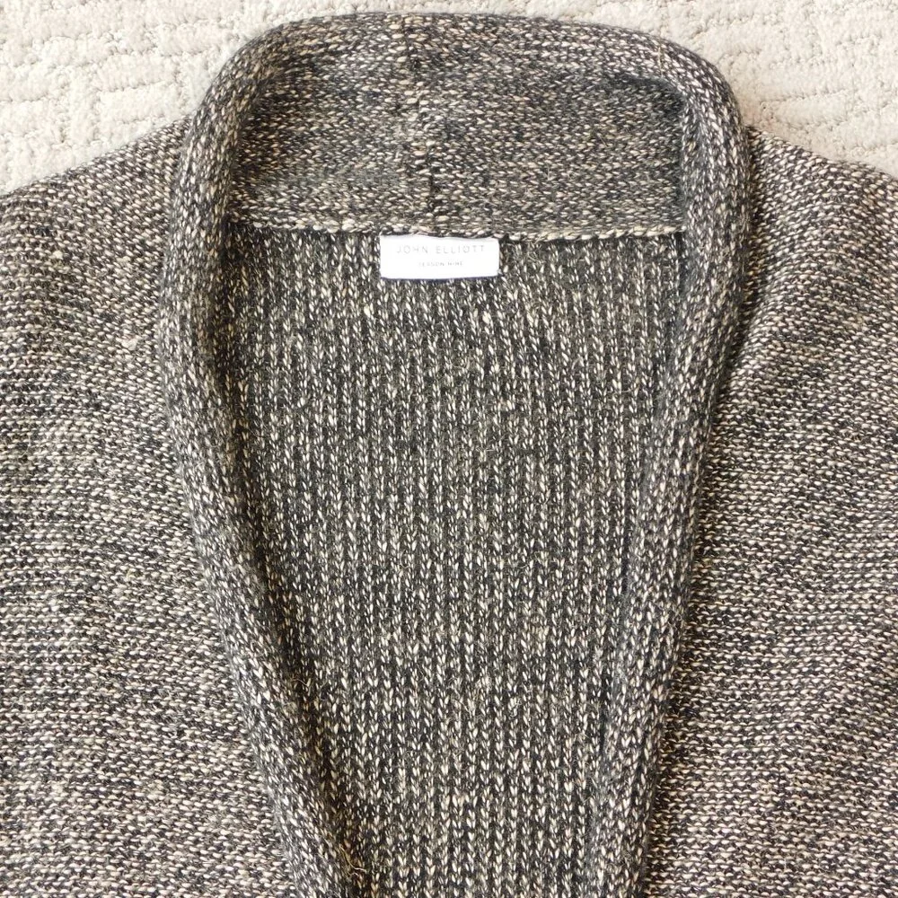 John Elliott Linen Cotton Shawl Collar Open Cardigan | Dark Gray | EUC | Small - Picture 2 of 10